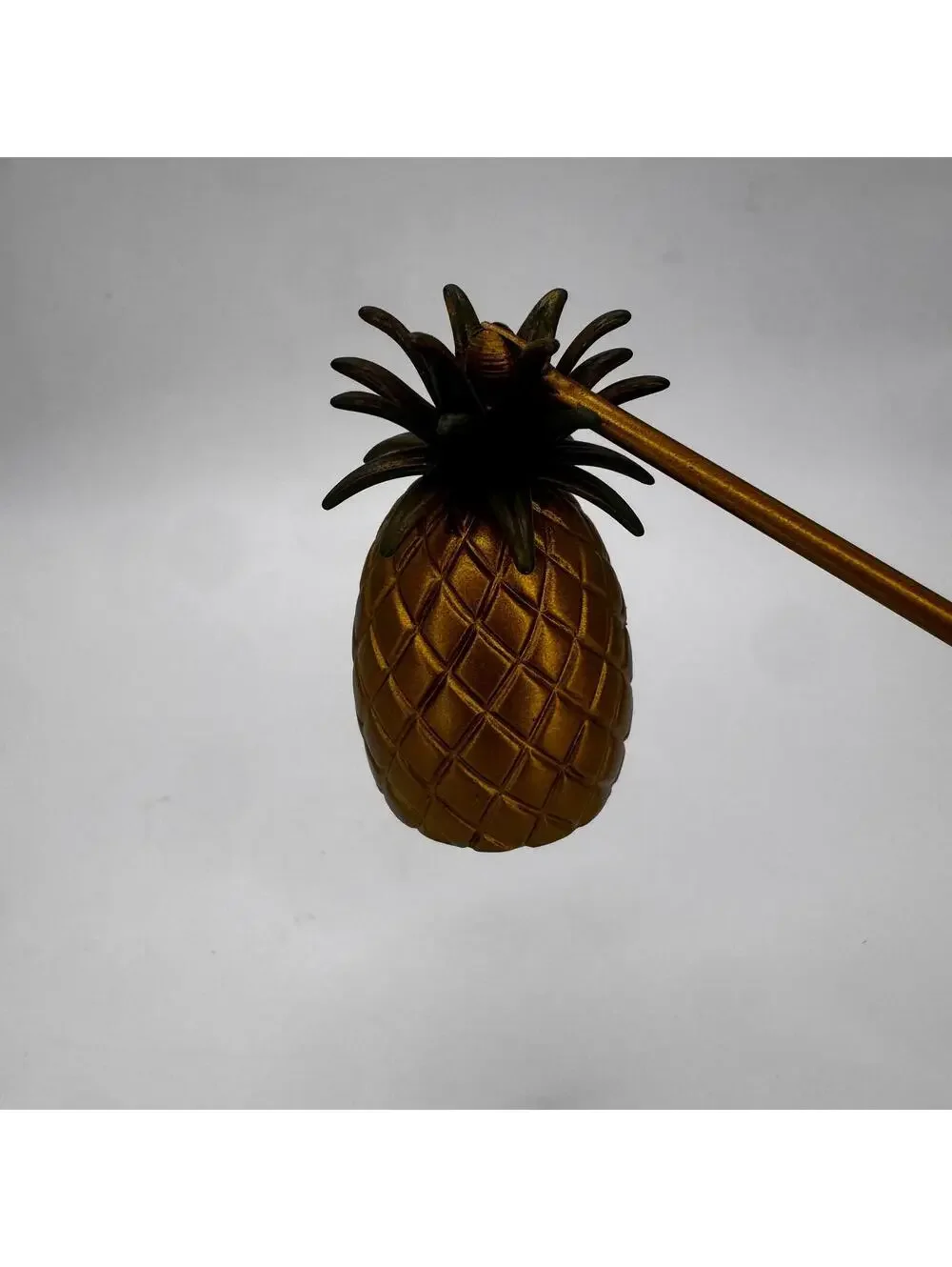 Vintage Brass Pineapple Candle Snuffer, 7 Inch Tropical Decor Accessory